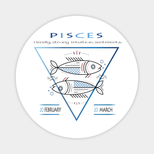 Pisces Zodiac sign- astronomical sign - Horoscope Magnet